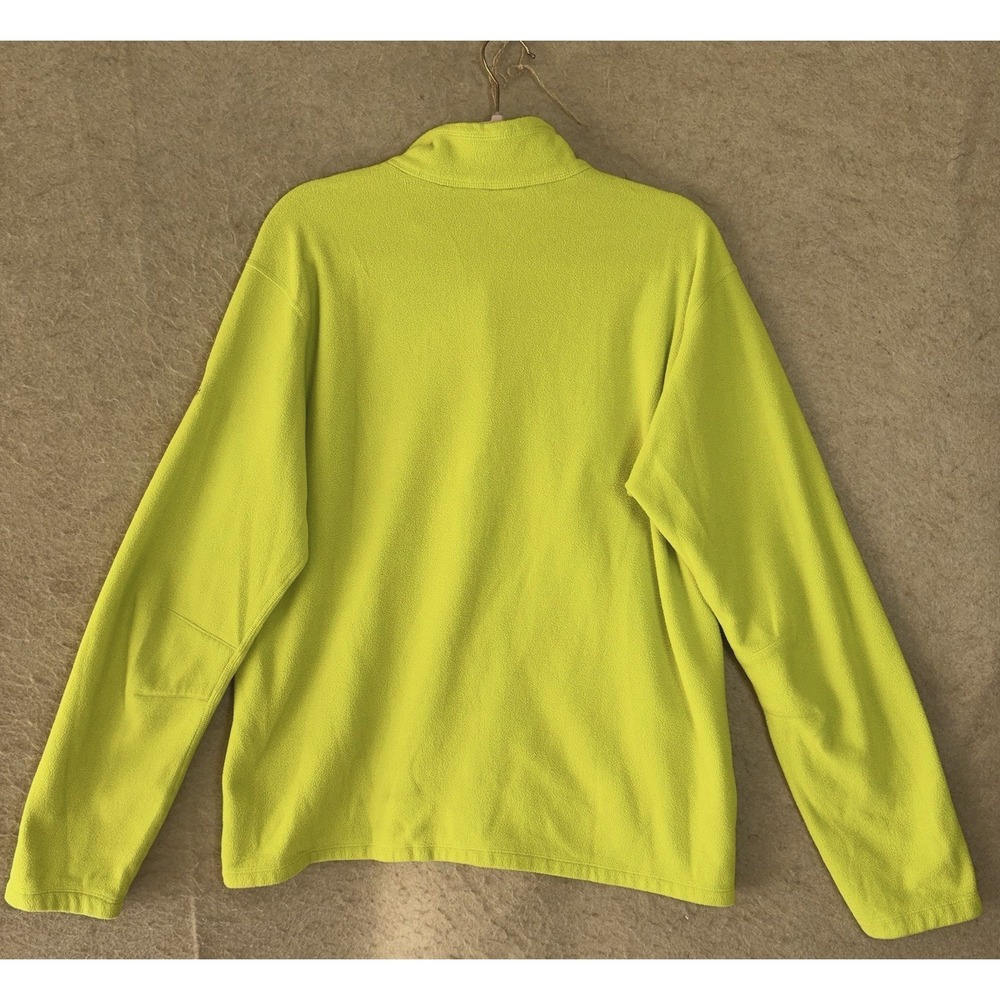 Eddie Bauer First Ascent Fleece Jacket Mens Sz L Yellow 1/4 Zip Pullover Pocket - Picture 2 of 9
